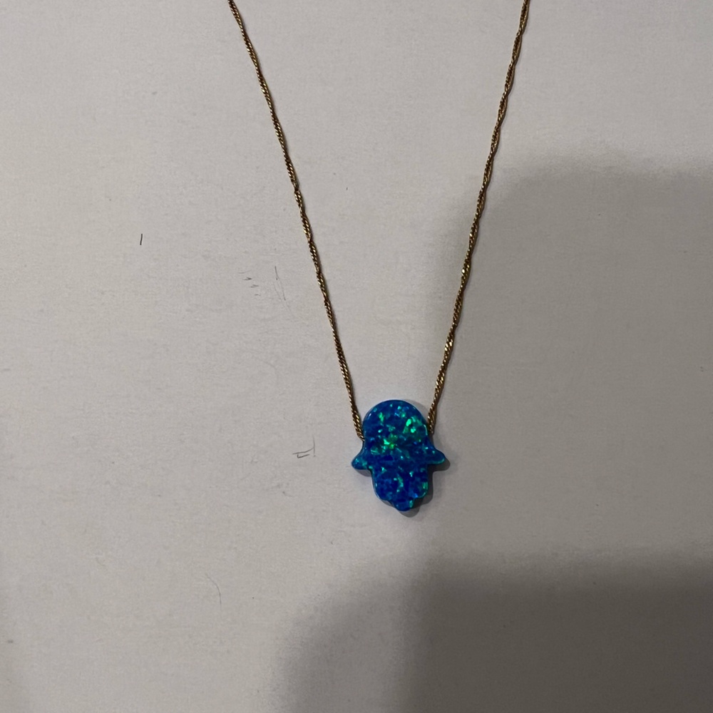 OPAL HAMSA HAND NECKLACE